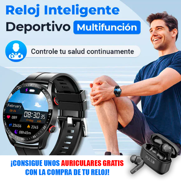 【🔥El precio más bajo del día】 Reloj inteligente deportivo para detectar problemas de salud + Auriculares Pulse Pro